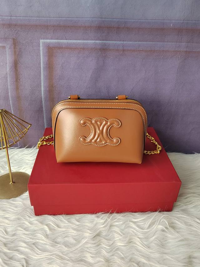 Model Number C10E382 Brown Coated Synthetic Leather, Fabric Lining With Gold-Pla
