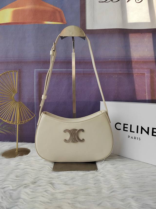 Style Number 115703 White Cowhide Leather, Gold Hardware, Zipper Closure, Adjust