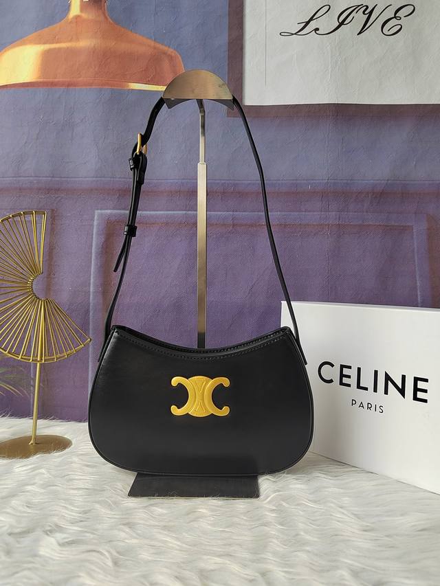 Style Number 115703 Black Cowhide Leather, Gold Hardware, Zipper Closure, Adjust