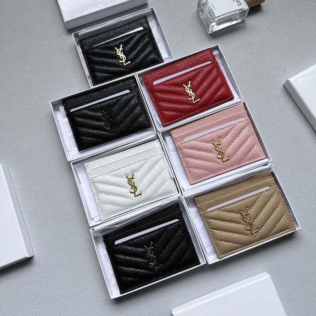 Color: Caviar, Multiple Colors Available. Size: 9X5 Pure Leather Card Holder. Su