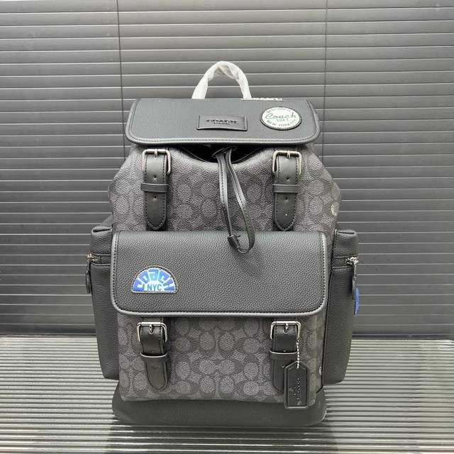 Coach Sprint 29 Classic Logo Patch Buckle Closure, Leather And Synthetic Leather