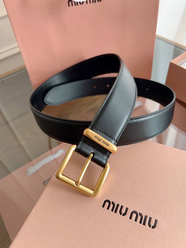 Miu Miu This Leather Belt Features A Simple And Elegant Design, With A Metal Buc