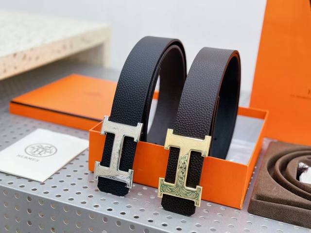 Herm S Imported Top-Grain Alligator-Textured Leather Belt Paired With An Origina