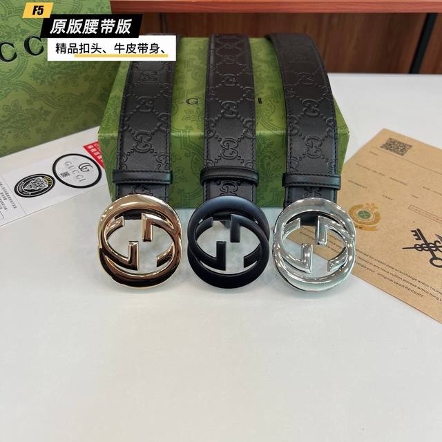 Original Quality Perforated Brand: Gucci G House Men's Color: Black Buckle: Gold
