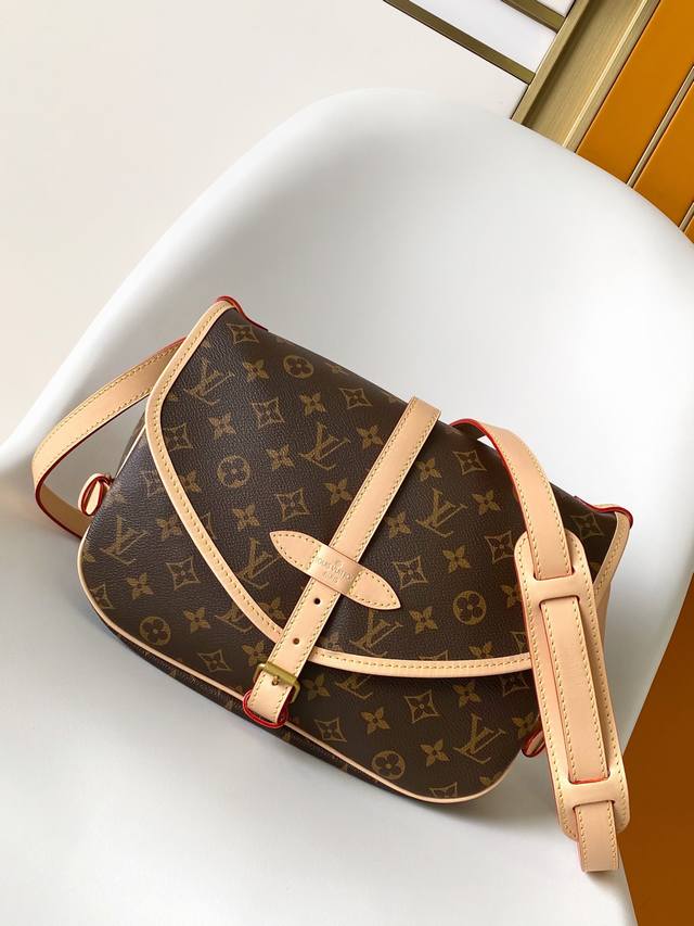 Top-Grade Original Single M40710 Vintage Series, Saumur Medium-Sized Handbag The