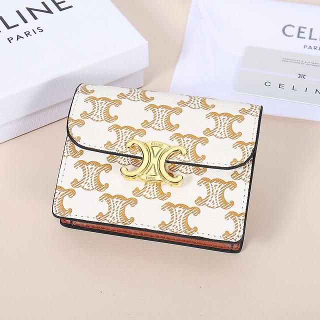 Celine New Card Case, Triomphe Business Card Case, Classic Patterned Leather Ext