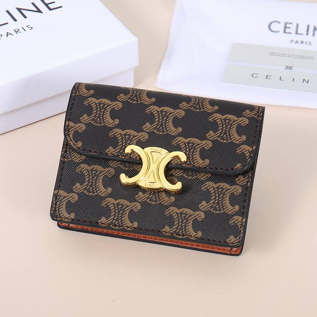 Celine New Card Case, Triomphe Business Card Holder, Classic Patterned Large Sur