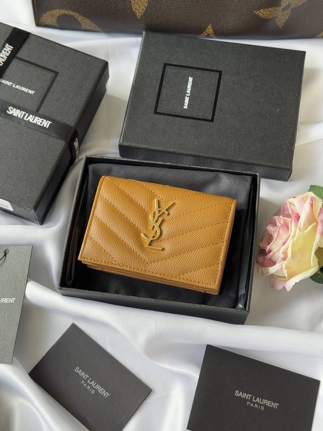 Ysl Home Y Home Short Wallet Authentic Development Imported Cowhide With Caviar-