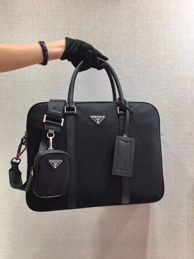 Upgraded Version 2Ve871 Briefcase Made From Imported Saffiano Cross-Grain Leathe