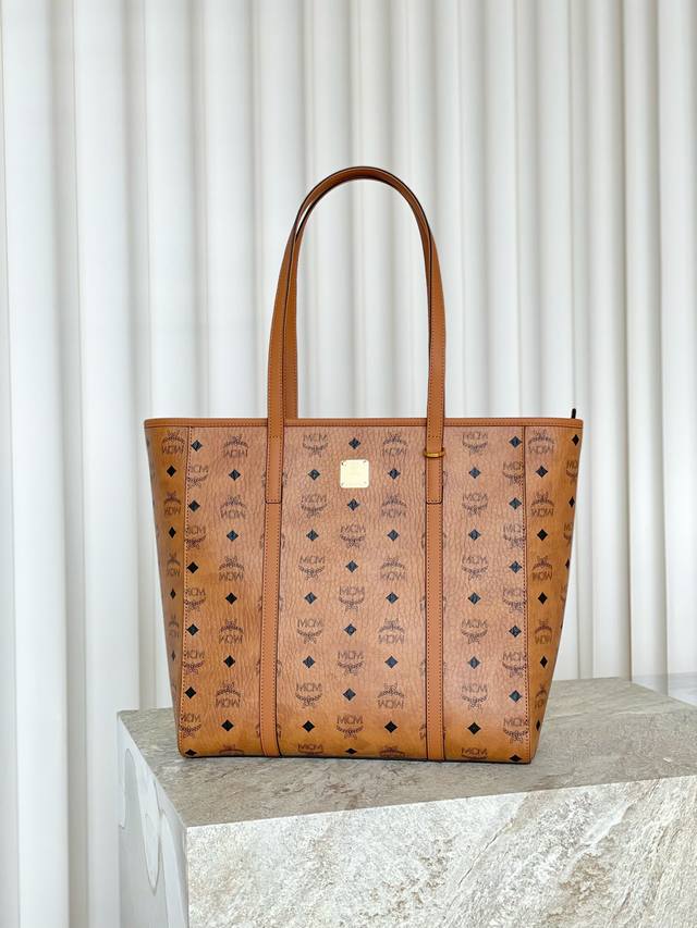Shopping Bag - Vertical Medium Size Exclusive Classic Cognac Color Single Should