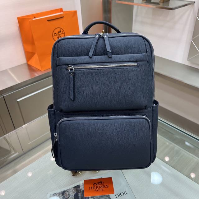 Herm S High-End Custom Men's Backpack Series Imported Herm S-Exclusive Calfskin,