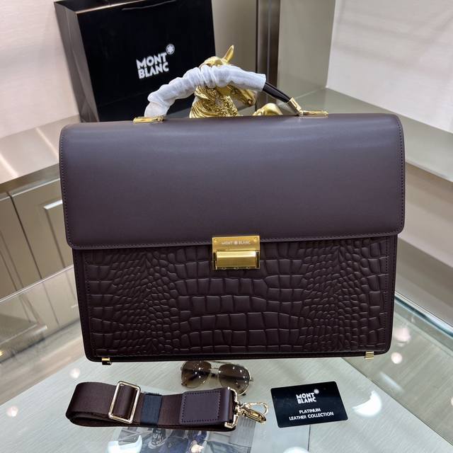 Montblanc International Montblanc New Men's Structured Briefcase, Crafted From I
