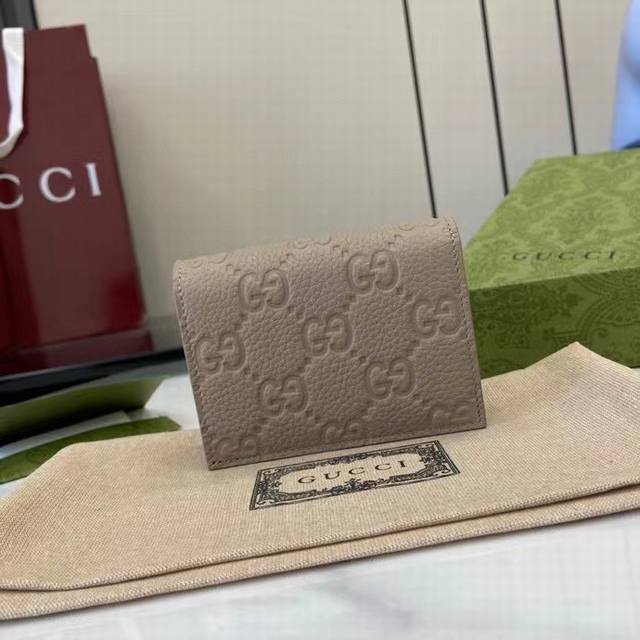 Top-Of-The-Line Edition New Gg Emblem Series Ultra-Soft Lychee Gray-Brown Emboss