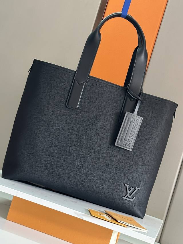 This Pilot Tote Handbag From The Lv Aerogram Series Is Crafted From Leather With
