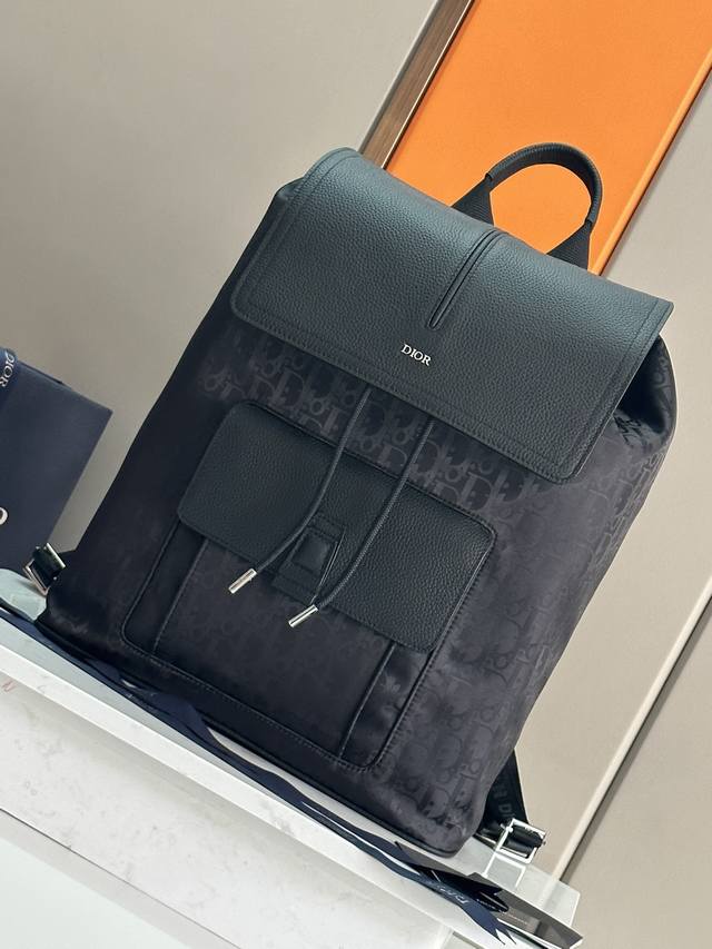 Top-Quality Original Piece] Dior Oblique Men's Backpack Model: Cd: 93319 Waterpr