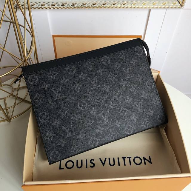 Authentic M61692 Pochette Voyage Handbag Crafted From Brand-New Iconic Black And