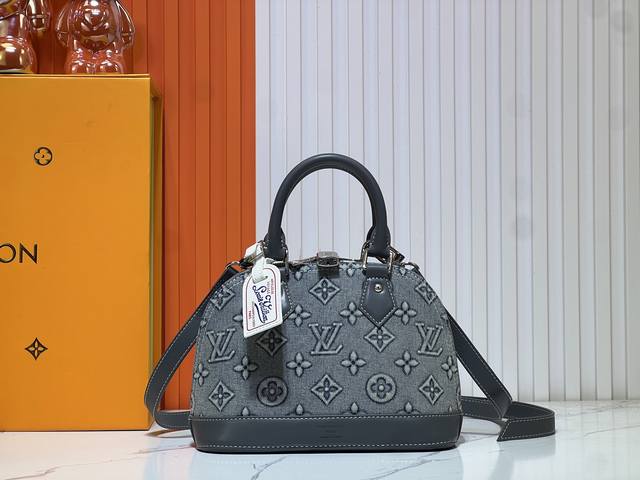 Upgraded Embossed Denim M53152 This Charming Alma Bb Handbag Draws Inspiration F