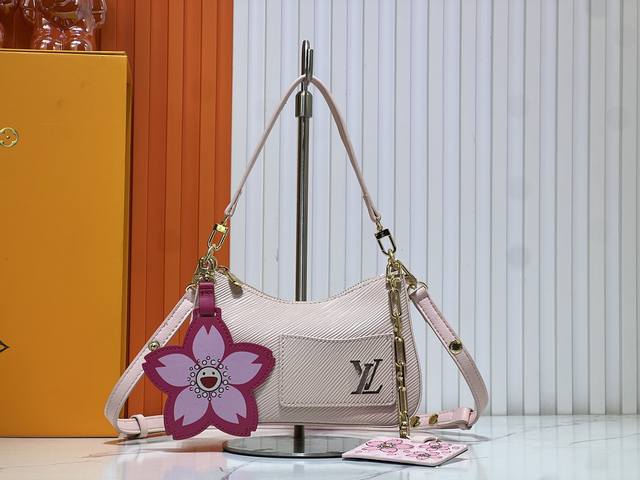 Upgraded Original M13101 This Marellini Handbag Combines Epi Grained Leather Wit