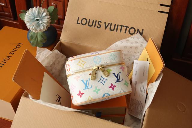 M14033 Black And Three-Color - Takashi Murakami Nice Nano Makeup Bag Crafted Fro