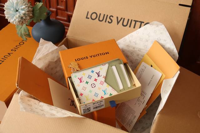 Lv X Tm Romy Card Holder M14155 Rose Red M14171 Blue M13800 Green In The Vibrant