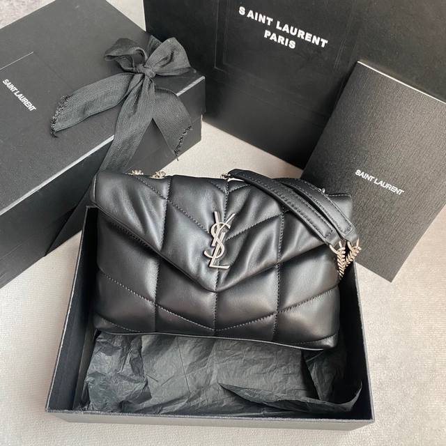 Black Silver Buckle Double Chain Loulou Puffer Mini_Mini Double Chain Bag Is Her