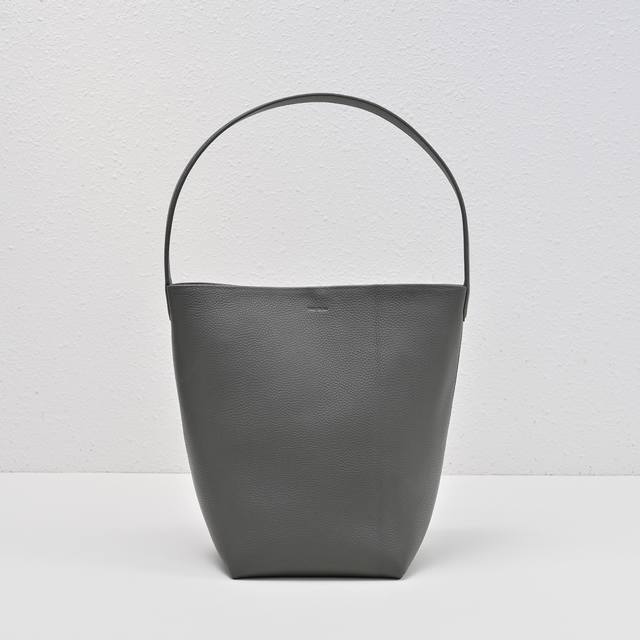 Upgraded Steel-Stamped Logo Medium-Textured Gray Tr Bucket Bag. Completely On-Tr
