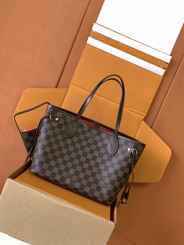 Premium Mb Dynamic Code Neverfull Small Shopping Bag N41359 Brown Grid Red This