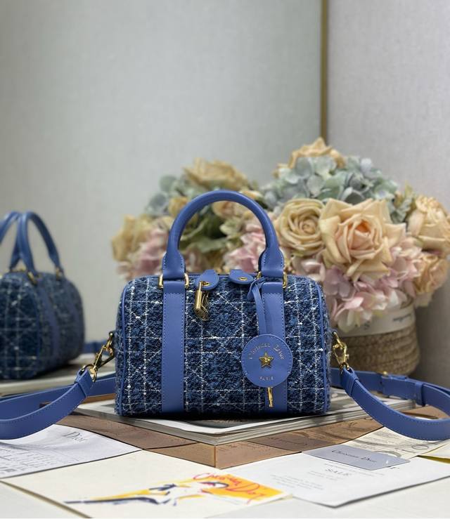 Top-Quality Authentic Dior Groove 20 Handbag, Small Size, Blue Tweed. This Dior
