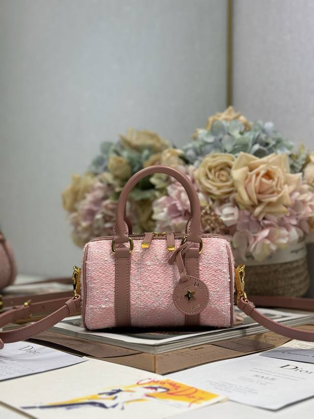 Top-Quality Authentic Dior Groove 16 Mini Handbag In Pink Tweed This Dior Groove