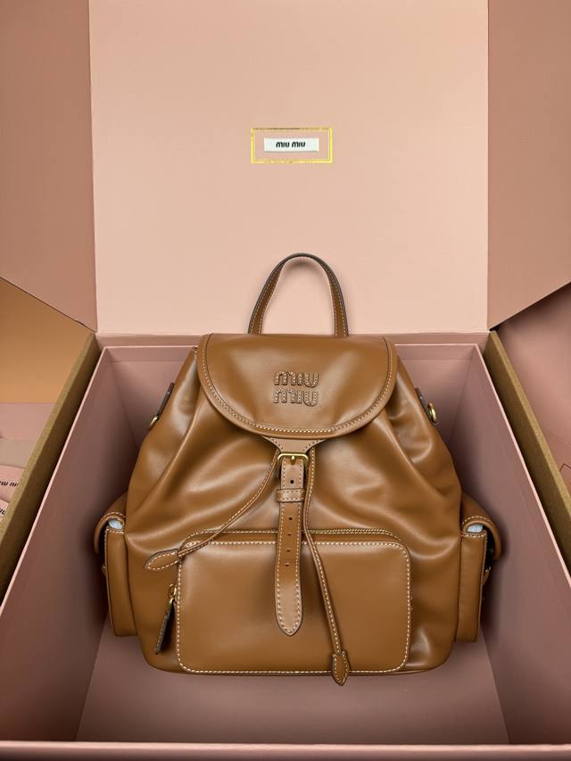 Genuine Leather, Premium Hardware, Genuine Leather, Double-Shoulder Backpack In