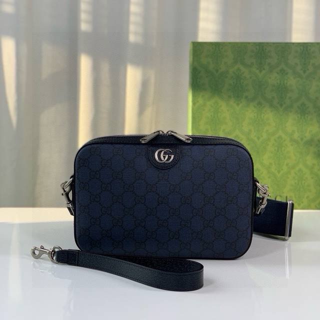Original Leather Ophidia Series Gg Shoulder Bag, Blue And Black Gg Paired With B