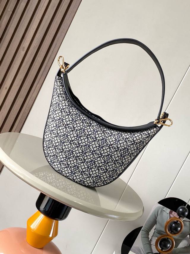 Genuine Leather Luna Half-Moon Hobo Handbag With Soft, Flowing Lines, Sculpted S