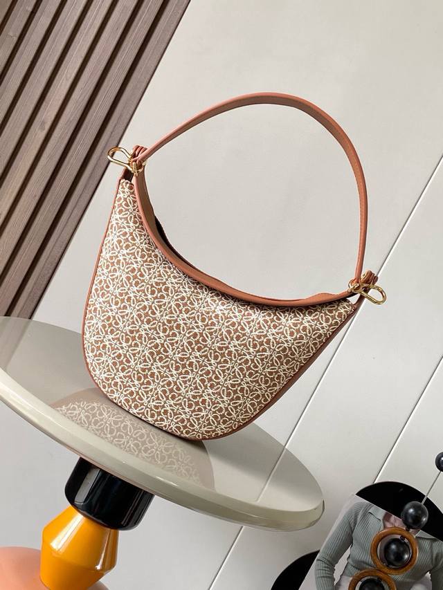 Genuine Leather Luna Half-Moon Hobo Handbag Features A Sleek Silhouette, Sculpte