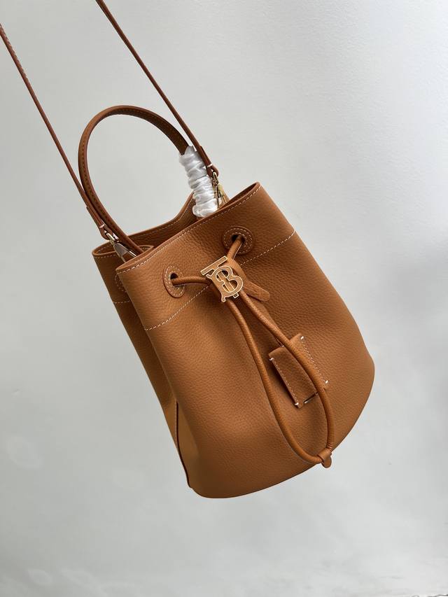 B's Pure Original Alligator-Textured Cowhide Tb Metal Leather Bucket Bag, Part O