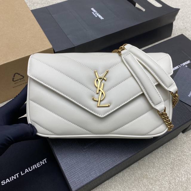 Genuine Leather, Comes With Picture Packaging, Milk White Lambskin, Antique Gold