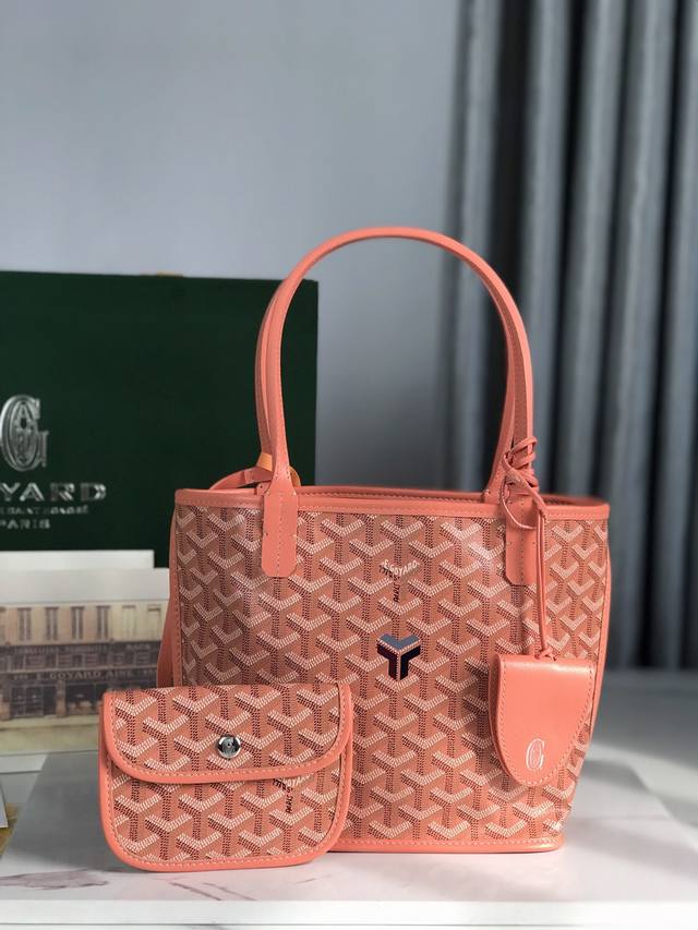 Premium Grade Anjou Mini Limited Custom Coral Pink Double-Sided Mini Tote The Pa