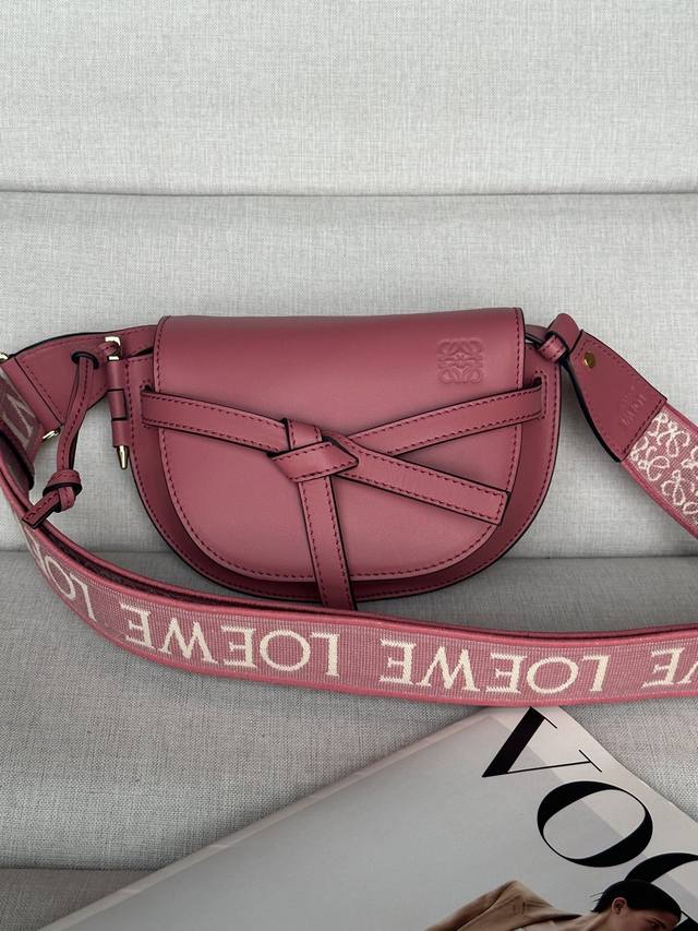 Original Leather Summer Mini Rose Red Upgraded Version With Wide Letter Straps S