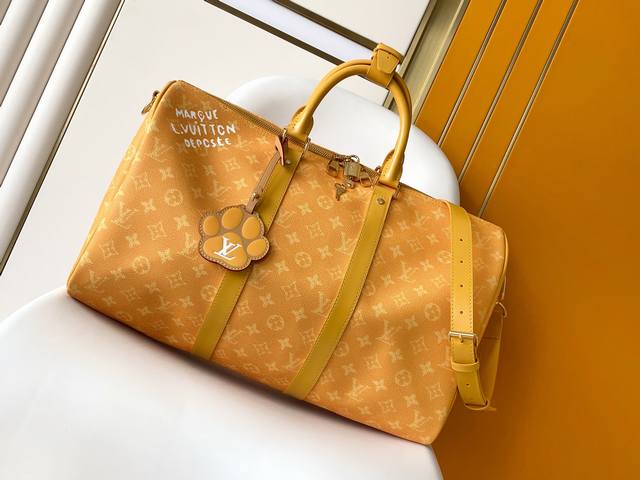 M12880 Yellow Variable Code Chip Top-Grade Authentic This Keepall Bag 45 Feature