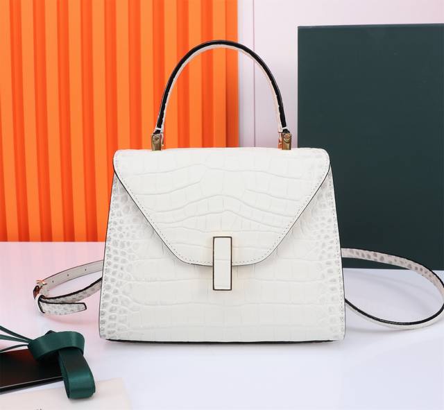 Upgraded Crocodile Valextra Iside Handbag In The Latest Color. Imported Crocodil