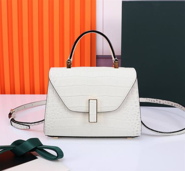 Mini Upgrade Edition Crocodile-Patterned Valextra Iside Handbag Latest Imported