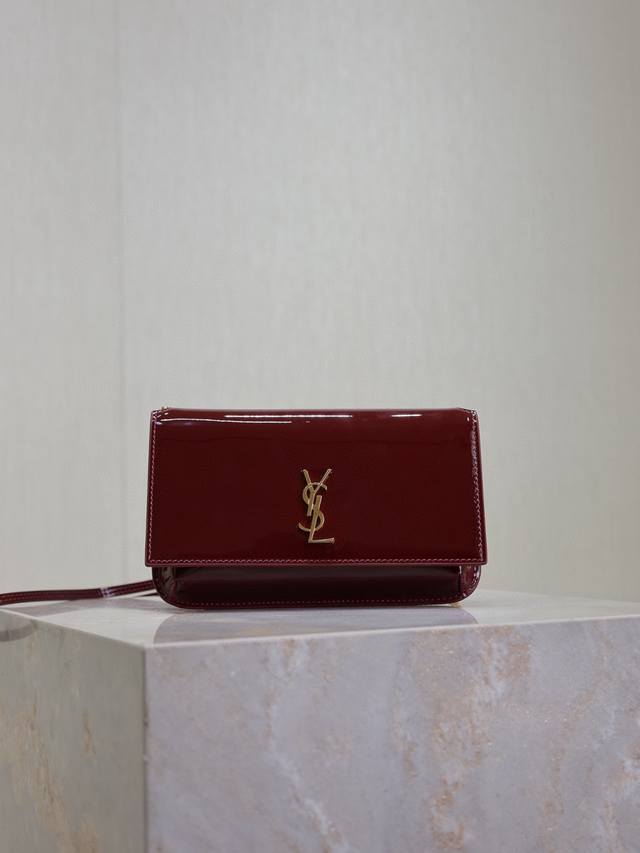 Red Lacquered Leather Monogram Phone Holder Mini Bag Perfect For The Current Tre