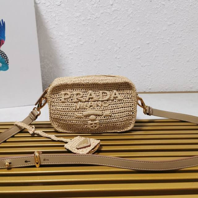 Top-Grade Authentic Single-Piece Straw-Woven Camera Bag A Ray Of Light In Summer