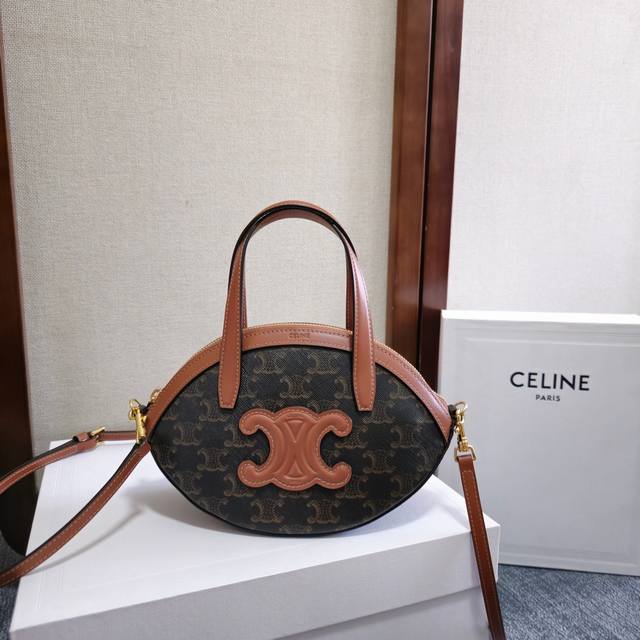 New Arrival! A Brand-New Oval Bag Design! Ce Handbag With Signature Print And Le