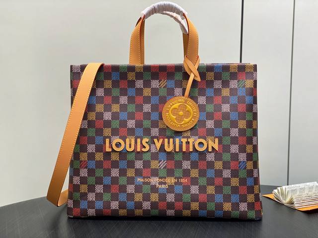 Premium Original M00192 Colorful Checkered Shopping Bag Shopper Tote Handbag As