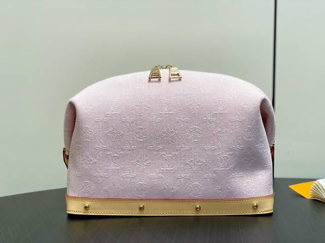 Authentic Premium M13750 Pink Denim Cosmetic Bag Pochette Cosm Tique Large Cosme