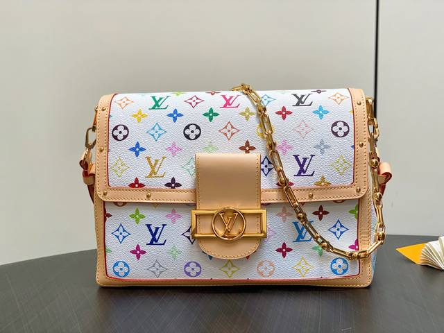 Authentic Premium M13255 White Color Chain Bag Large Dauphine Lv X Tm Dauphine S