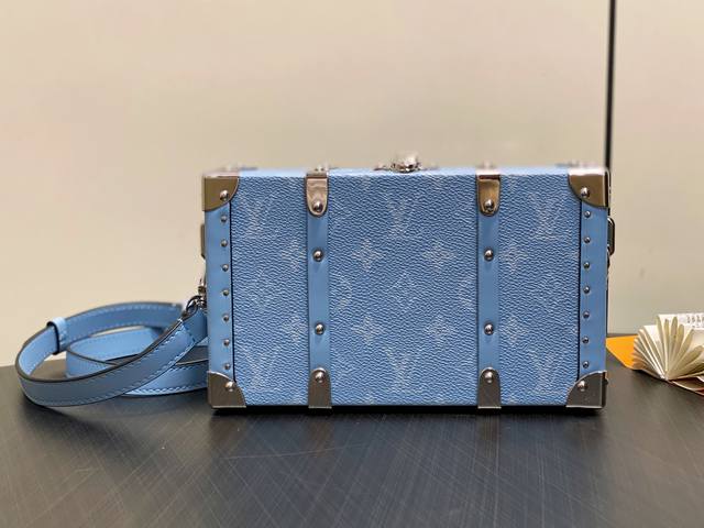 Authentic Premium M13562 Light Blue Flower Box Bag Wallet Trunk Taigarama Handba