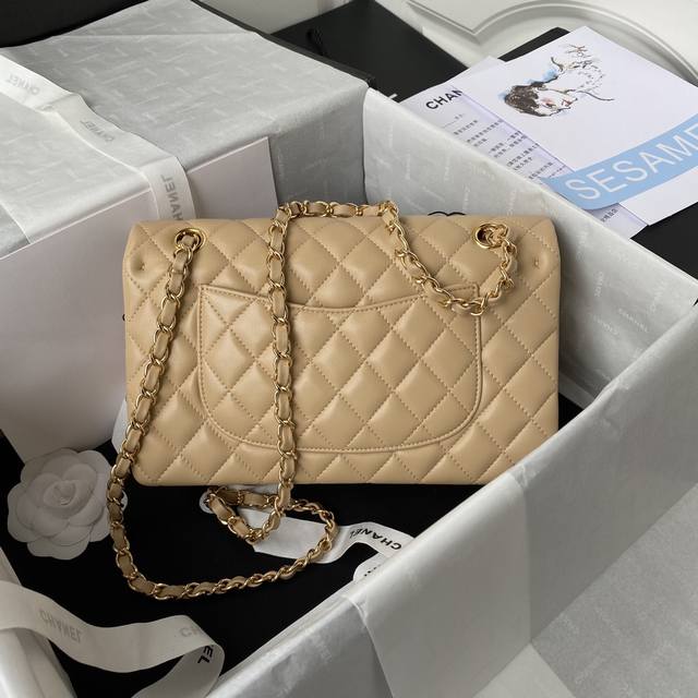 Apricot-Colored French High-End Custom-Made Chane1 Classic Flap Bag A01112 Embod