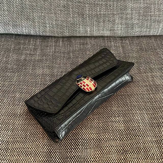 Chanel Vintage Crocodile-Patterned Clutch Evening Bag Dimensions: 30 X 13 X 4 Cm