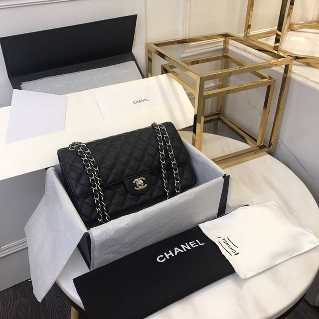 Original Quality Cf25.5 Chanel 1112 Caviar Calfskin. Gold And Silver Chains Avai